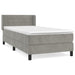 Pat continental cu saltea, gri deschis, 80x200 cm, catifea - WALTI WALTI