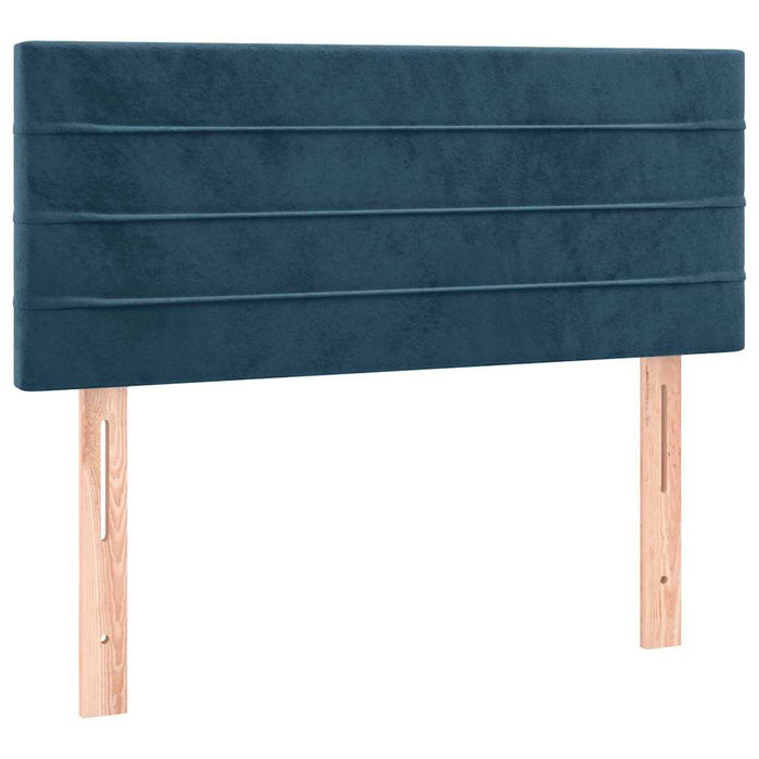Pat box spring cu saltea, albastru închis, 90x190 cm, catifea - WALTI WALTI