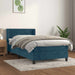Pat box spring cu saltea, albastru închis, 90x190 cm, catifea - WALTI WALTI