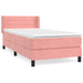 Pat box spring cu saltea, roz, 90x200 cm, catifea - WALTI WALTI