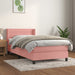 Pat box spring cu saltea, roz, 90x200 cm, catifea - WALTI WALTI