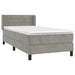 Pat box spring cu saltea, gri deschis, 100x200 cm, catifea - WALTI WALTI