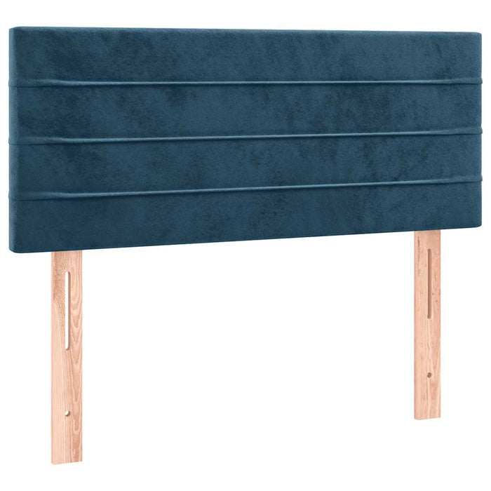 Pat box spring cu saltea, albastru închis, 100x200 cm, catifea - WALTI WALTI