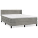 Pat box spring cu saltea, gri deschis, 140x190 cm, catifea - WALTI WALTI