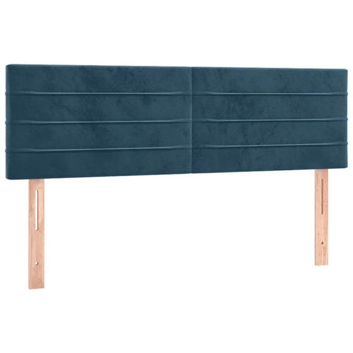 Pat box spring cu saltea, albastru închis, 140x190 cm, catifea - WALTI WALTI