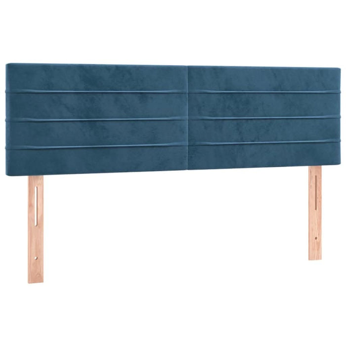 Pat box spring cu saltea, albastru închis, 140x200 cm, catifea - WALTI WALTI