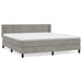 Pat box spring cu saltea, gri deschis, 160x200 cm, catifea - WALTI WALTI