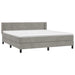 Pat box spring cu saltea, gri deschis, 160x200 cm, catifea - WALTI WALTI