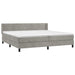 Pat box spring cu saltea, gri deschis, 200x200 cm, catifea - WALTI WALTI