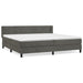 Pat box spring cu saltea, gri închis, 200x200 cm, catifea - WALTI WALTI