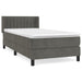 Pat box spring cu saltea, gri închis, 80x200 cm, catifea - WALTI WALTI