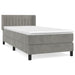 Pat box spring cu saltea, gri deschis, 90x190 cm, catifea - WALTI WALTI