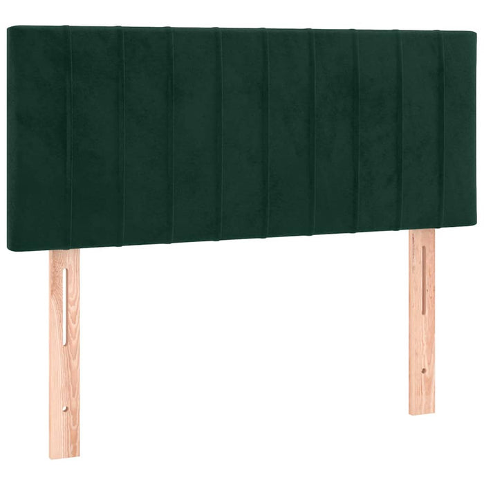Pat box spring cu saltea, verde închis, 90x190 cm, catifea WALTI
