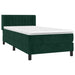 Pat box spring cu saltea, verde închis, 90x200 cm, catifea - WALTI WALTI