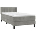 Pat box spring cu saltea, gri deschis, 100x200 cm, catifea - WALTI WALTI