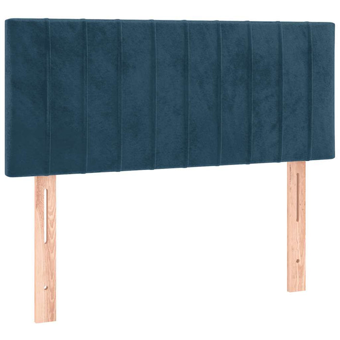 Pat box spring cu saltea, albastru închis, 100x200 cm, catifea - WALTI WALTI