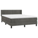 Pat box spring cu saltea, gri închis, 140x190 cm, catifea - WALTI WALTI
