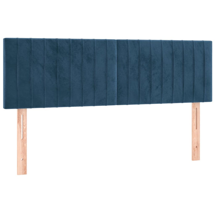 Pat box spring cu saltea, albastru închis, 140x190 cm, catifea - WALTI WALTI