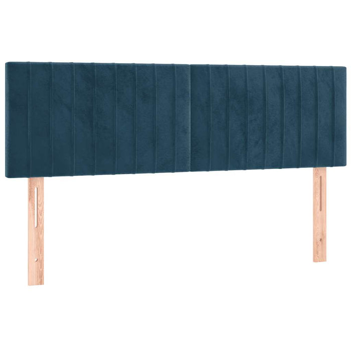 Pat box spring cu saltea, albastru închis, 140x200 cm, catifea - WALTI WALTI
