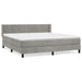 Pat box spring cu saltea, gri deschis, 160x200 cm, catifea - WALTI WALTI