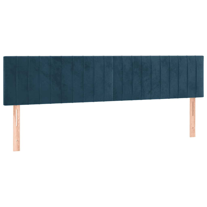 Pat box spring cu saltea, albastru închis, 180x200 cm, catifea WALTI