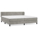 Pat box spring cu saltea, gri deschis, 200x200 cm, catifea - WALTI WALTI