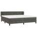 Pat box spring cu saltea, gri închis, 200x200 cm, catifea - WALTI WALTI