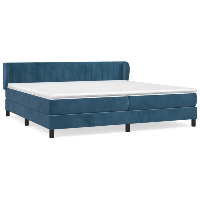 Pat box spring cu saltea, albastru închis, 200x200 cm, catifea - WALTI WALTI