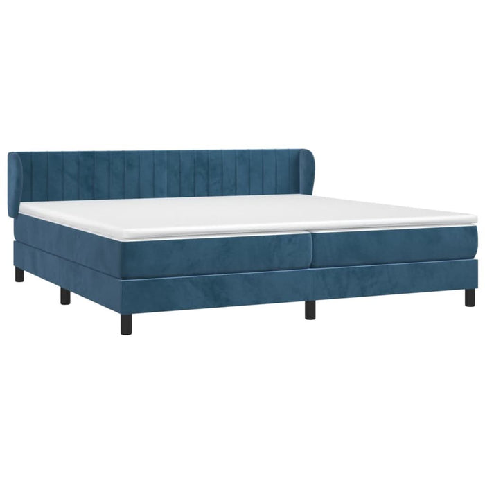 Pat box spring cu saltea, albastru închis, 200x200 cm, catifea - WALTI WALTI