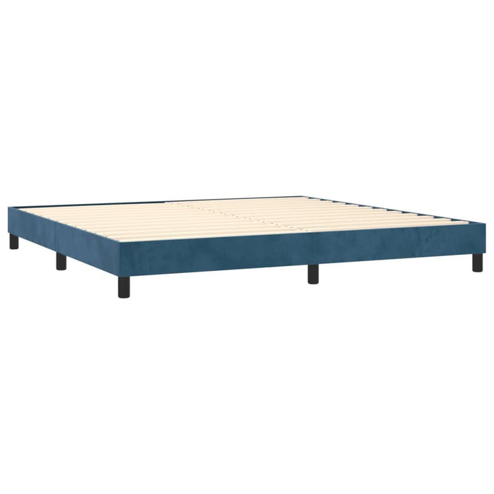 Pat box spring cu saltea, albastru închis, 200x200 cm, catifea - WALTI WALTI