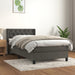 Pat box spring cu saltea, gri închis, 80x200 cm, catifea - WALTI WALTI