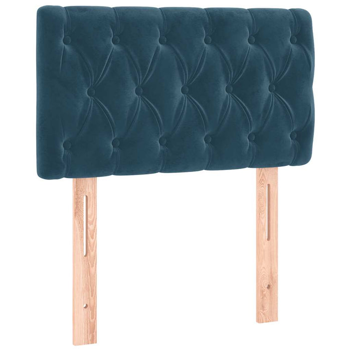 Pat box spring cu saltea, albastru închis, 80x200 cm, catifea - WALTI WALTI