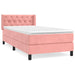 Pat box spring cu saltea, roz, 80x200 cm, catifea - WALTI WALTI