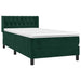 Pat box spring cu saltea, verde închis, 90x190 cm, catifea - WALTI WALTI