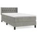 Pat box spring cu saltea, gri deschis, 100x200 cm, catifea - WALTI WALTI