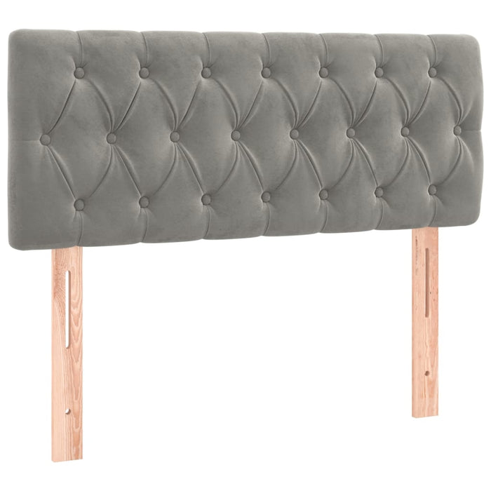 Pat box spring cu saltea, gri deschis, 100x200 cm, catifea - WALTI WALTI