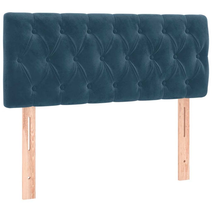 Pat box spring cu saltea, albastru închis, 100x200 cm, catifea - WALTI WALTI