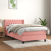 Pat box spring cu saltea, roz, 100x200 cm, catifea - WALTI WALTI