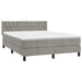 Pat box spring cu saltea, gri deschis, 140x190 cm, catifea - WALTI WALTI