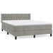 Pat box spring cu saltea, gri deschis, 140x200 cm, catifea - WALTI WALTI