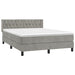 Pat box spring cu saltea, gri deschis, 140x200 cm, catifea - WALTI WALTI