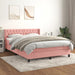 Pat box spring cu saltea, roz, 140x200 cm, catifea - WALTI WALTI