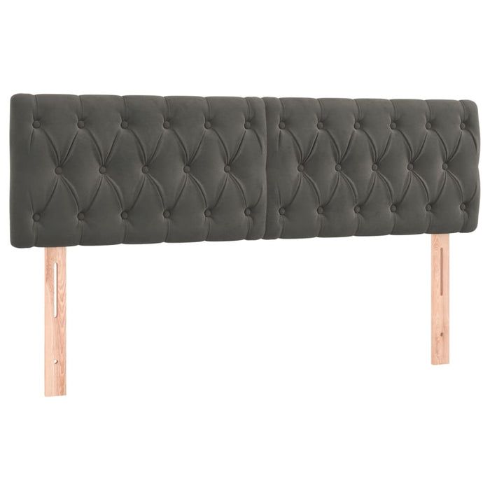 Pat box spring cu saltea, gri închis, 160x200 cm, catifea - WALTI WALTI