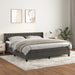 Pat box spring cu saltea, gri închis, 160x200 cm, catifea - WALTI WALTI
