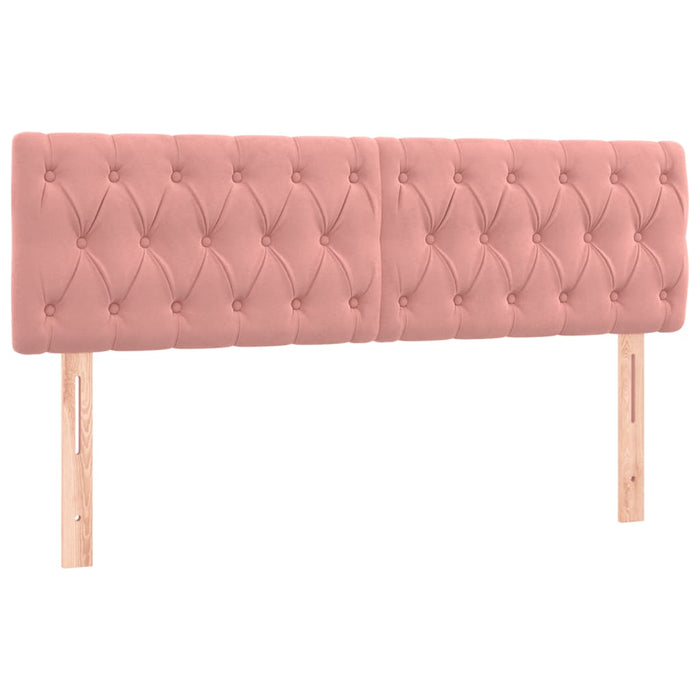 Pat box spring cu saltea, roz, 160x200 cm, catifea - WALTI WALTI