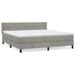 Pat box spring cu saltea, gri deschis, 180x200 cm, catifea - WALTI WALTI