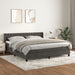 Pat box spring cu saltea, gri închis, 180x200 cm, catifea - WALTI WALTI
