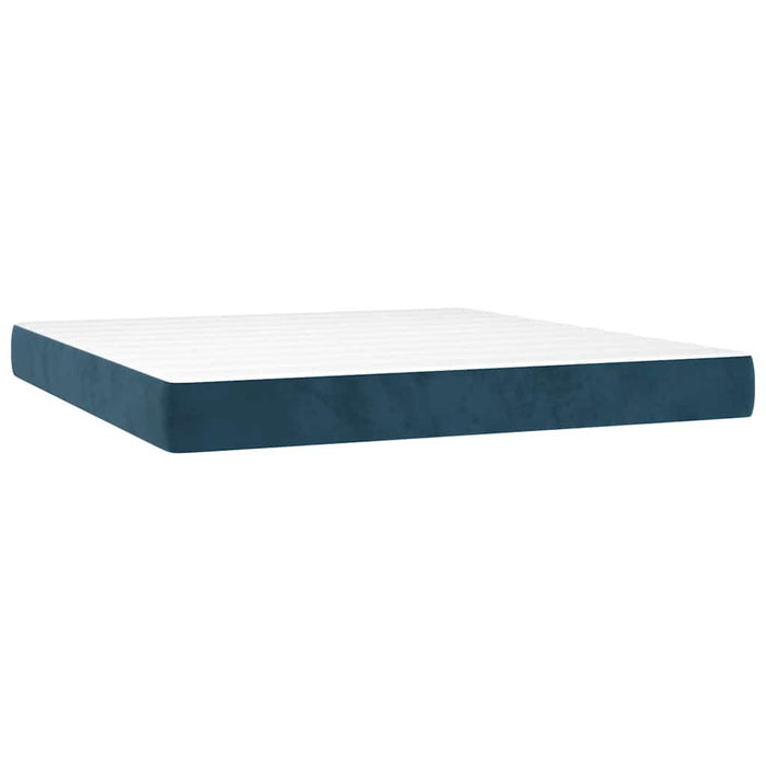 Pat box spring cu saltea, albastru închis, 180x200 cm, catifea - WALTI WALTI
