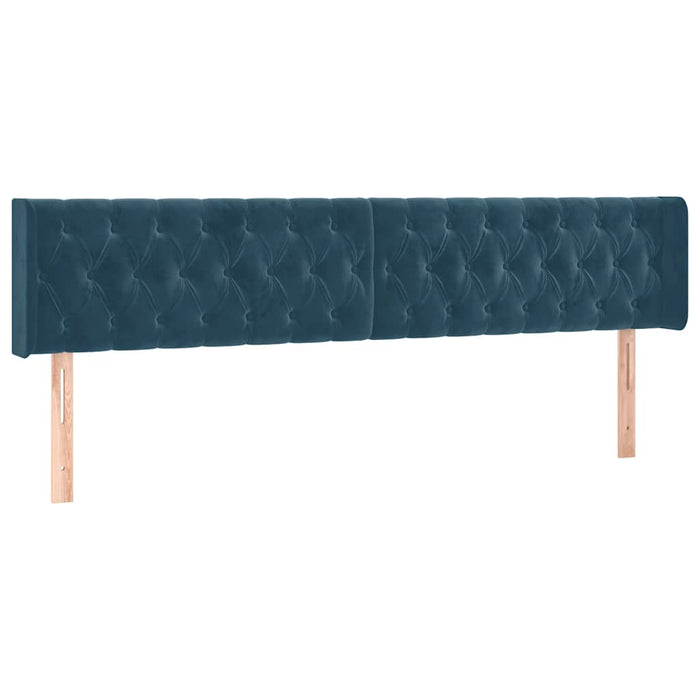 Pat box spring cu saltea, albastru închis, 180x200 cm, catifea - WALTI WALTI