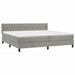 Pat box spring cu saltea, gri deschis, 200x200 cm, catifea - WALTI WALTI